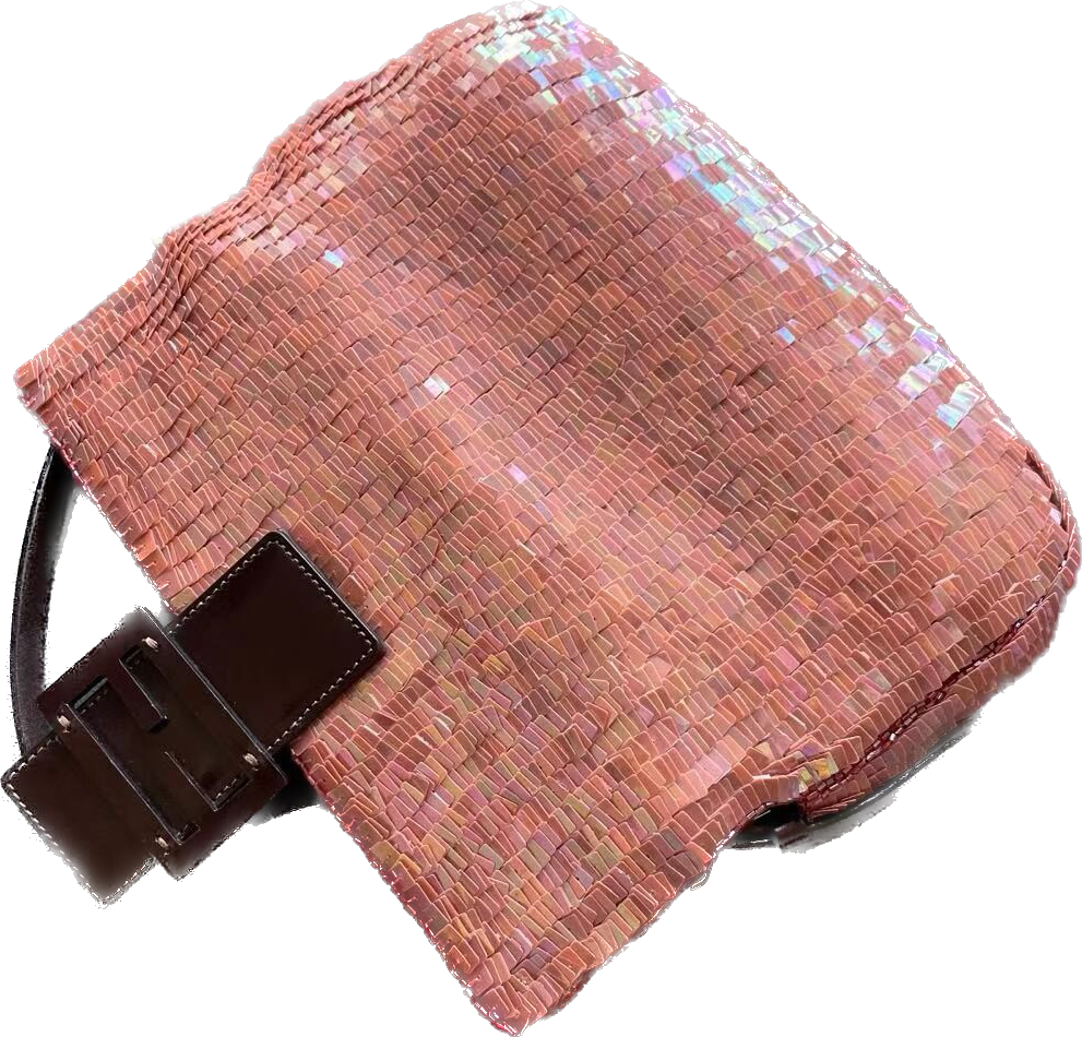 Fendi Baguette Glitter Pink square sequins
