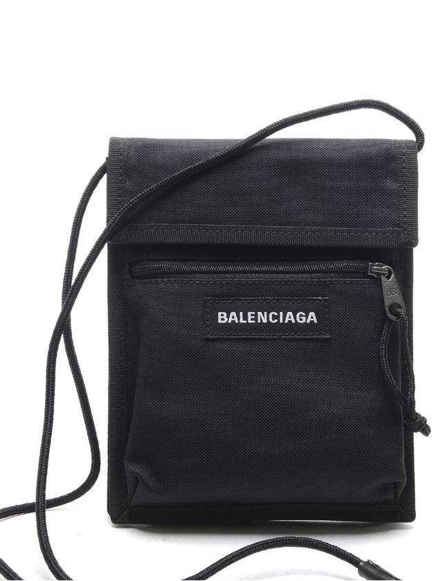 Luxury Balenciaga Trending 2026 Logo Nylon Cross Bag Black
