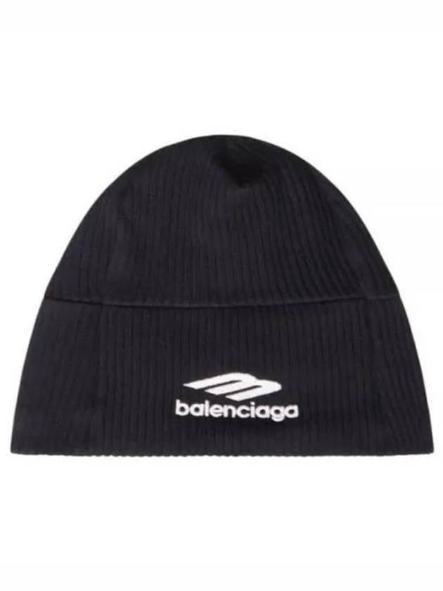 Luxury Balenciaga Trending 2026 Logo Beanie Black