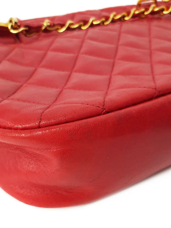 Chanel Matelasse Chain Shoulder Bag Red