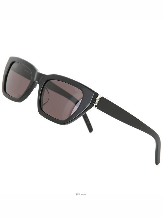 Luxury Saint Laurent Trending 2025 Cat eye sunglasses SLM127 F black silver YSL logo