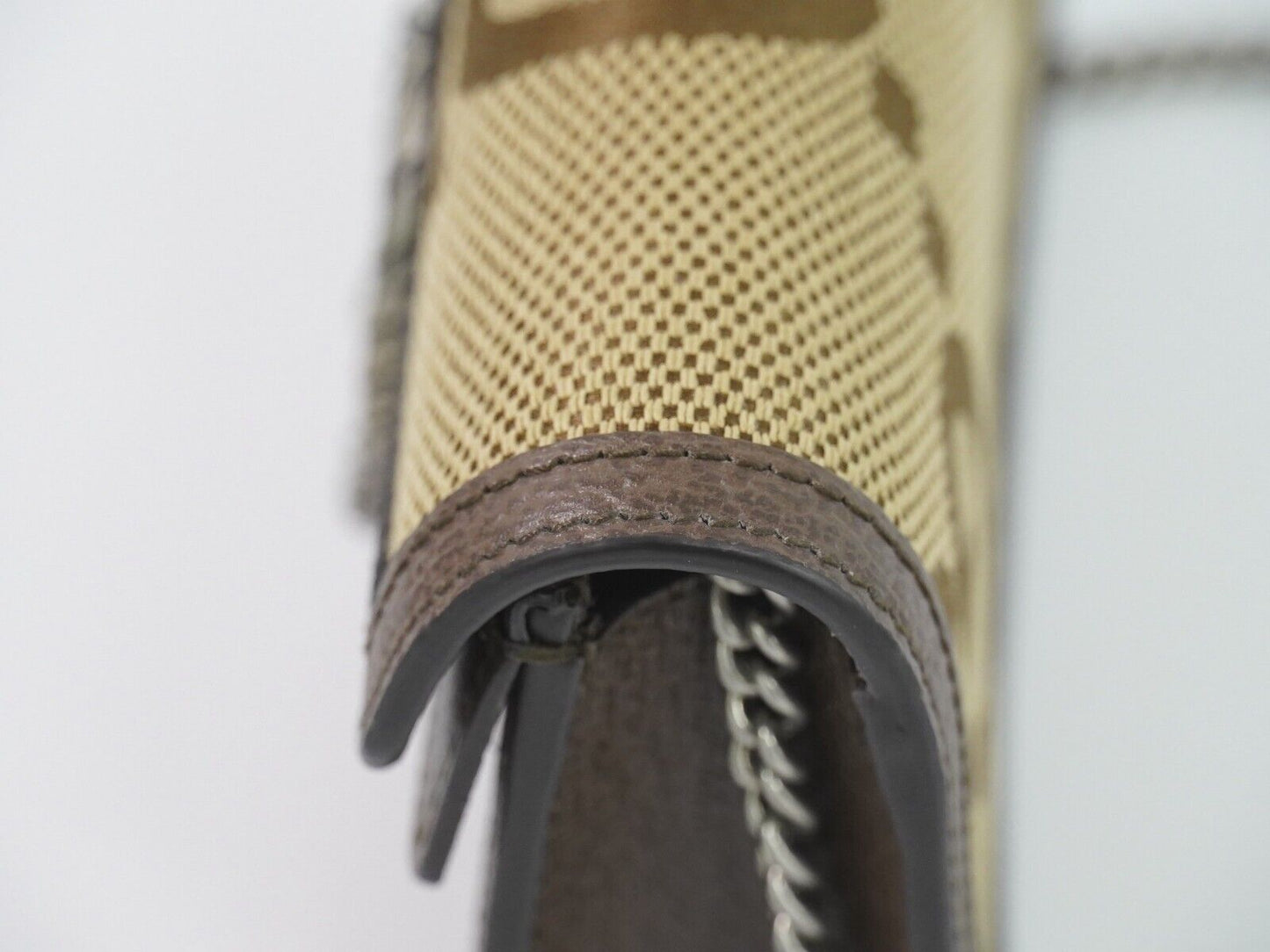Gucci Dionysus Flap Messenger Bag Shearling Beige Canvas Crossbody Bag Bag ( )