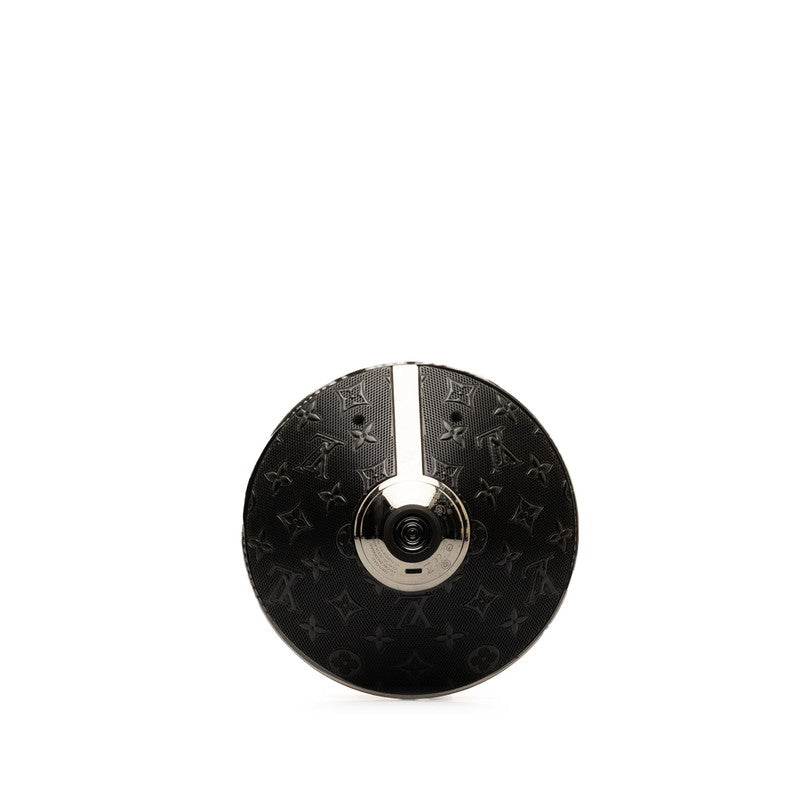 Louis Vuitton Monogram Horizon Lighting Speaker Obje QAC000 Gummetal Black Stainless Leather Men LOUIS VUITTON