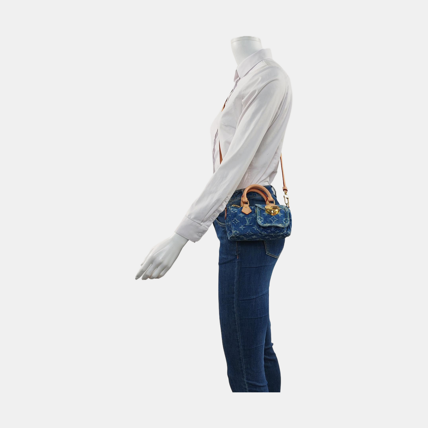 Louis Vuitton Neo Speedy Super Mini Blue Denim Crossbody Bag