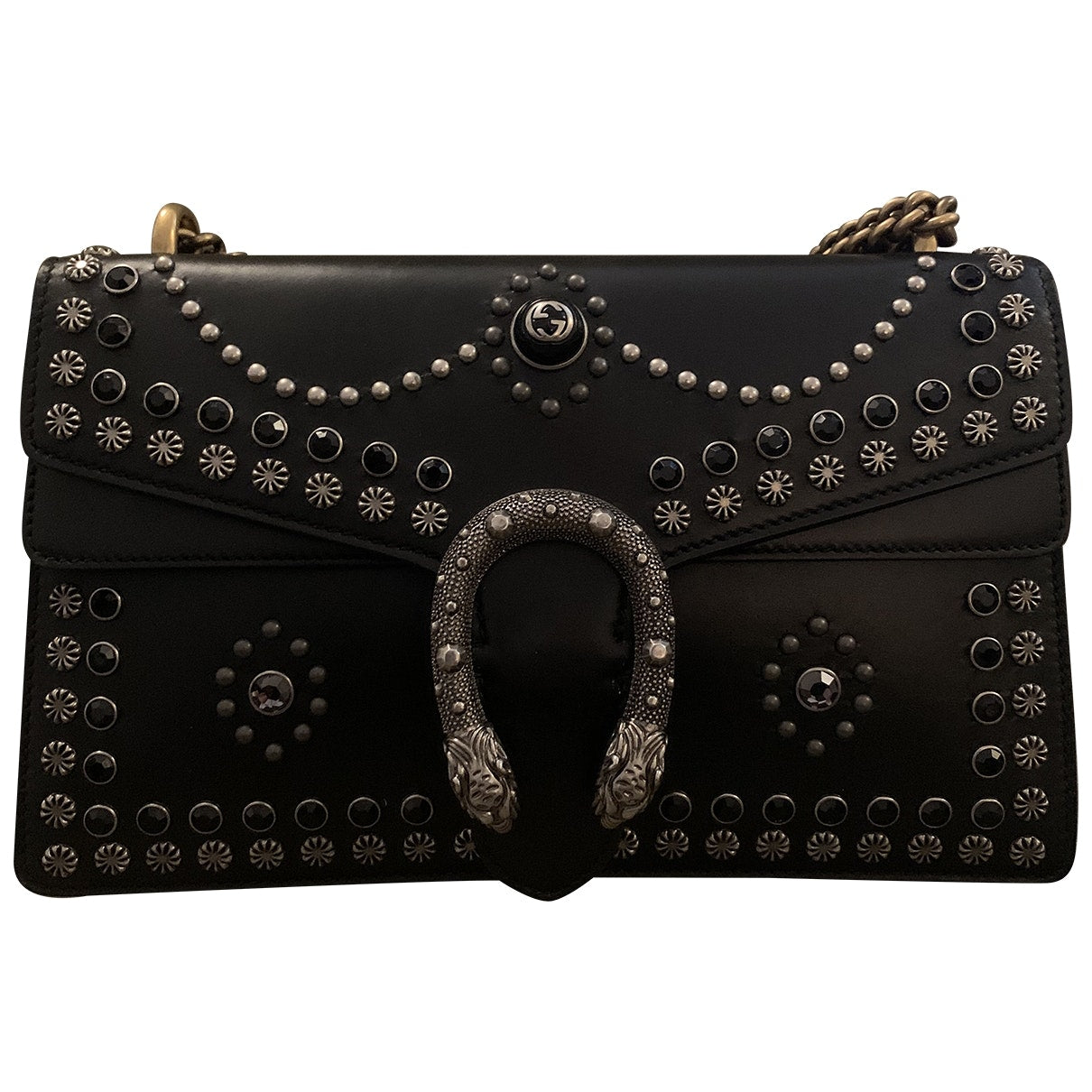 Gucci dionysus black leather handbag