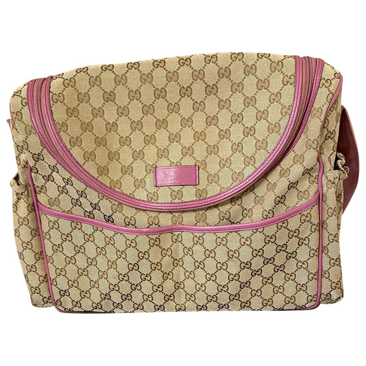 Gucci beige polyester bag & pencil cases