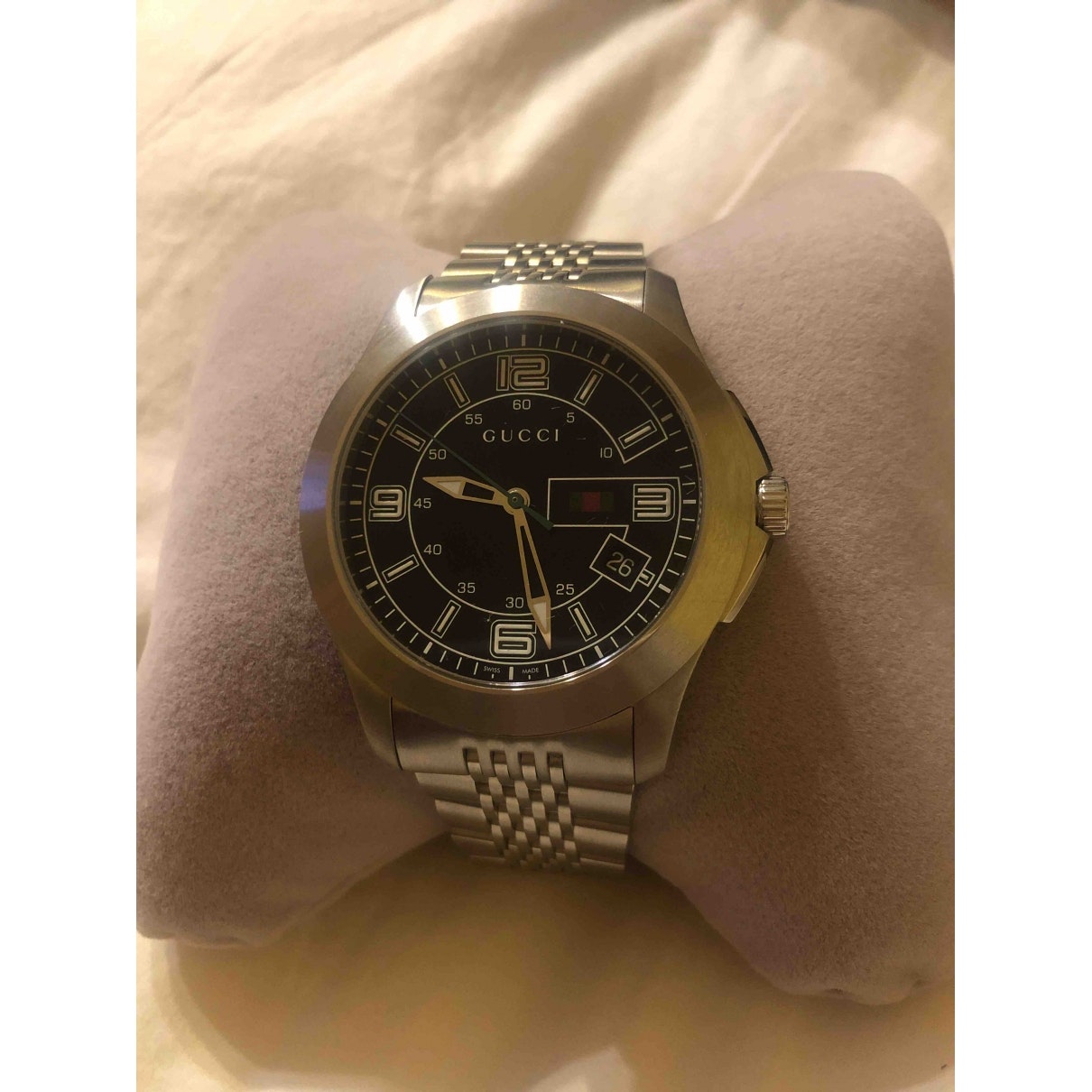 Gucci anthracite steel watch