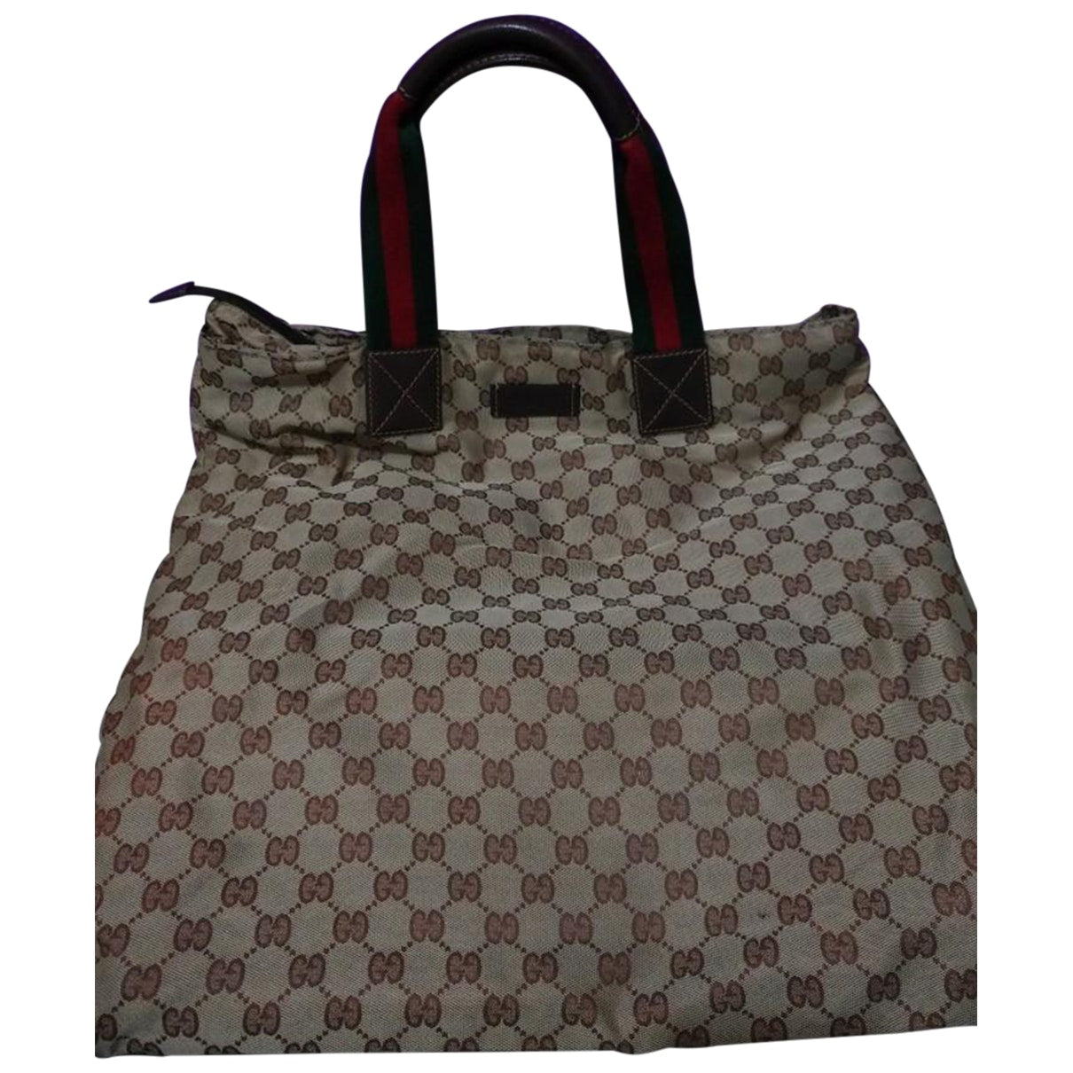 Gucci khaki cloth handbag
