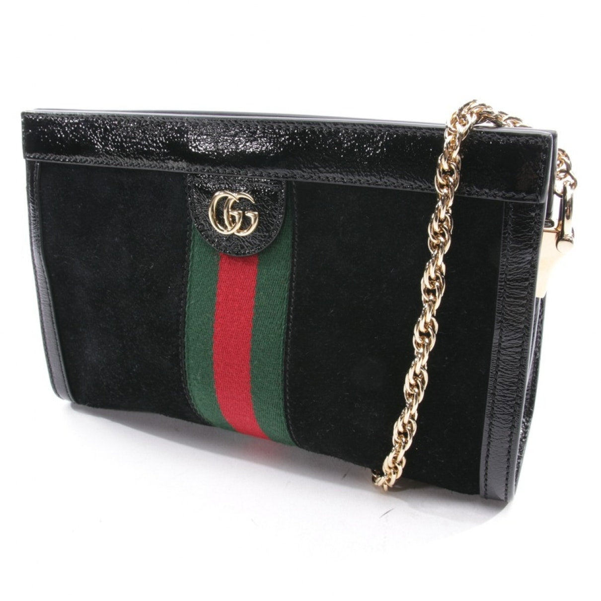 Gucci ophidia black suede clutch bag