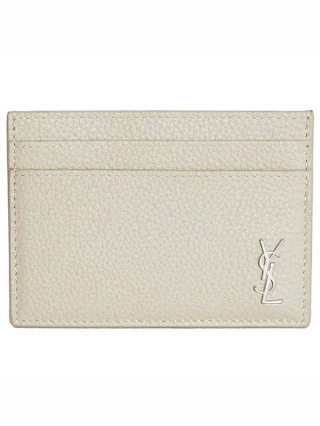Luxury Saint Laurent Trending 2025 Casandre Small Grain Leather Card Wallet Sea Salt