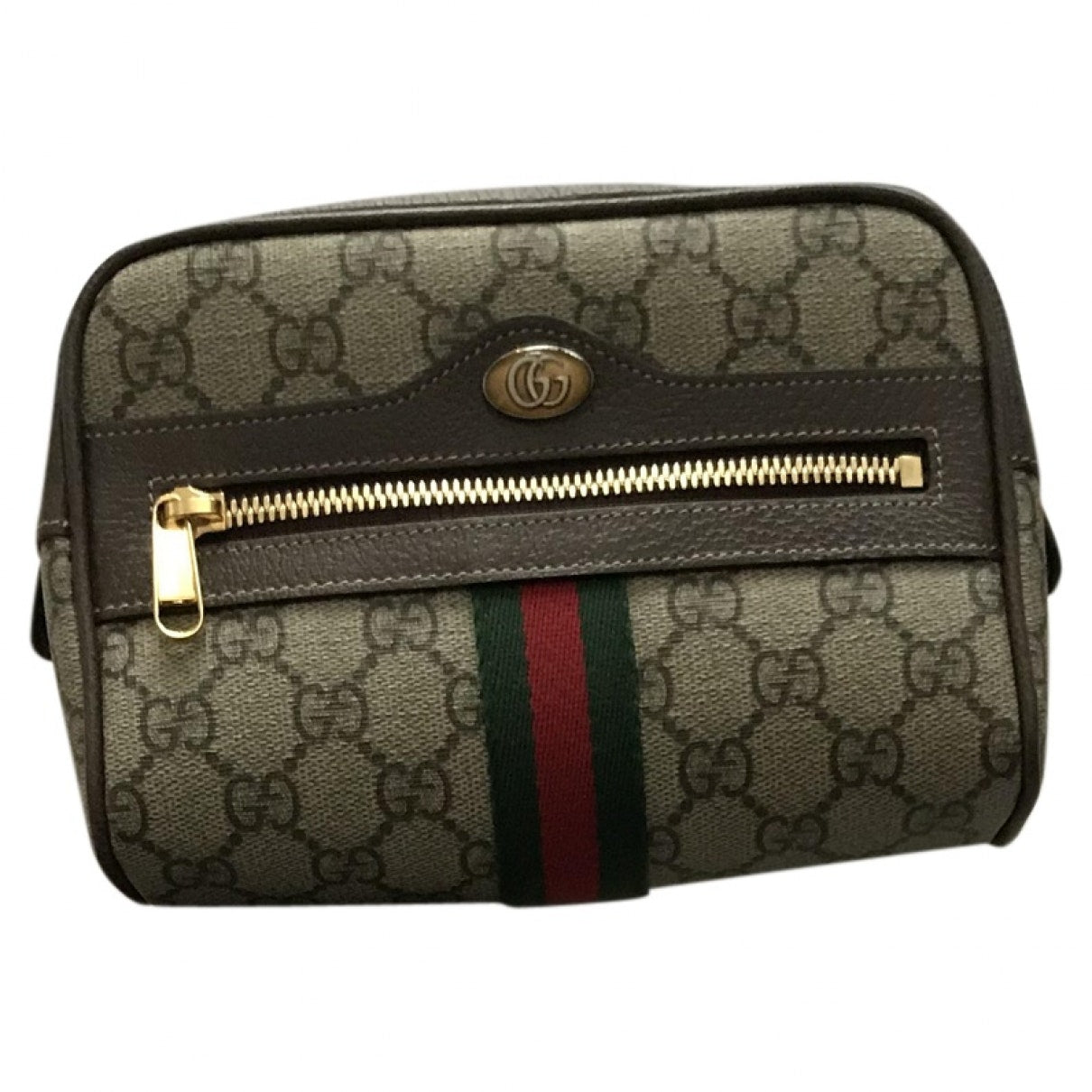 Gucci ophidia brown cloth clutch bag