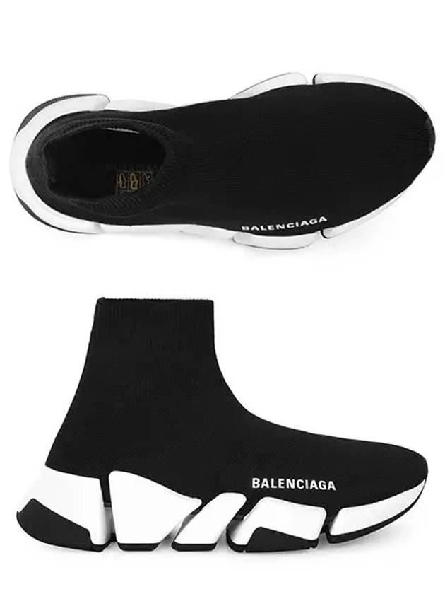 Luxury Balenciaga Trending 2026 WoMen's Speed 2.0 Trainer Black Knit White Sole High Top Sneakers Black