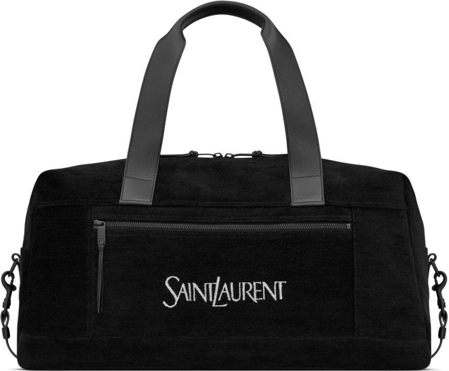 Luxury Saint Laurent Trending 2025 Men's Duffle Bag With Logo in Black | 594400FACGA