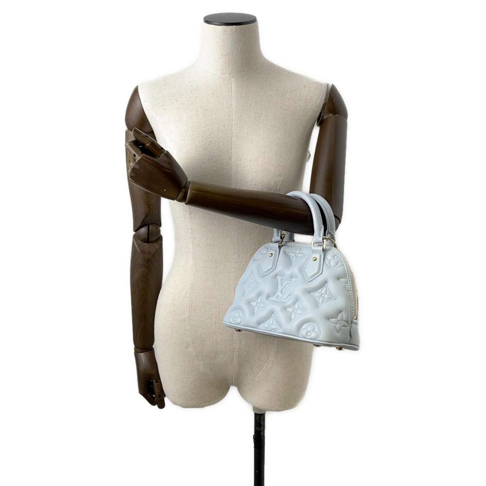 Louis Vuitton Alma?Soft Blue Gacier M59822 Calf Leather Monogram?Pattern Size BB