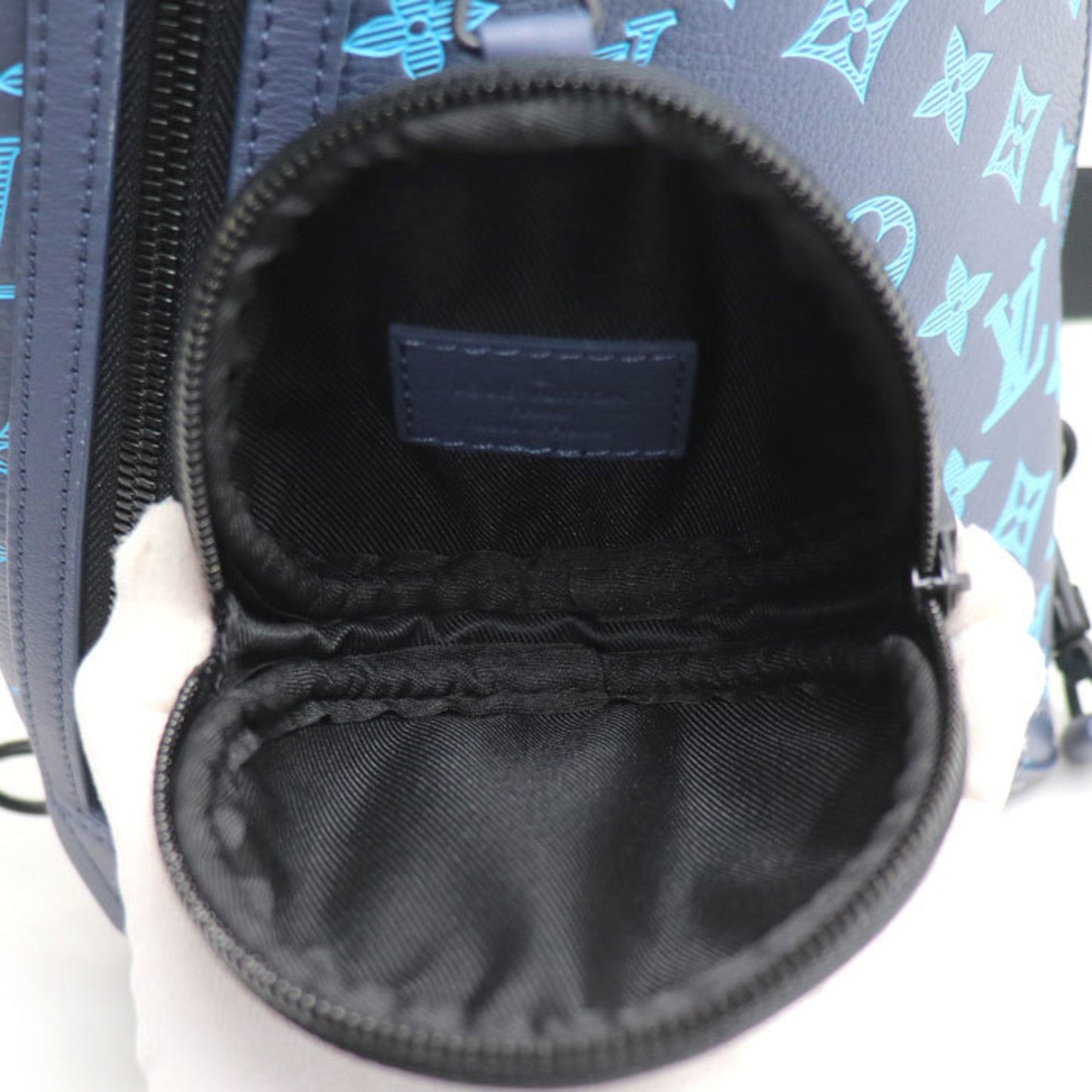 Louis Vuitton blue Navy Leather Pouch Sling Bag