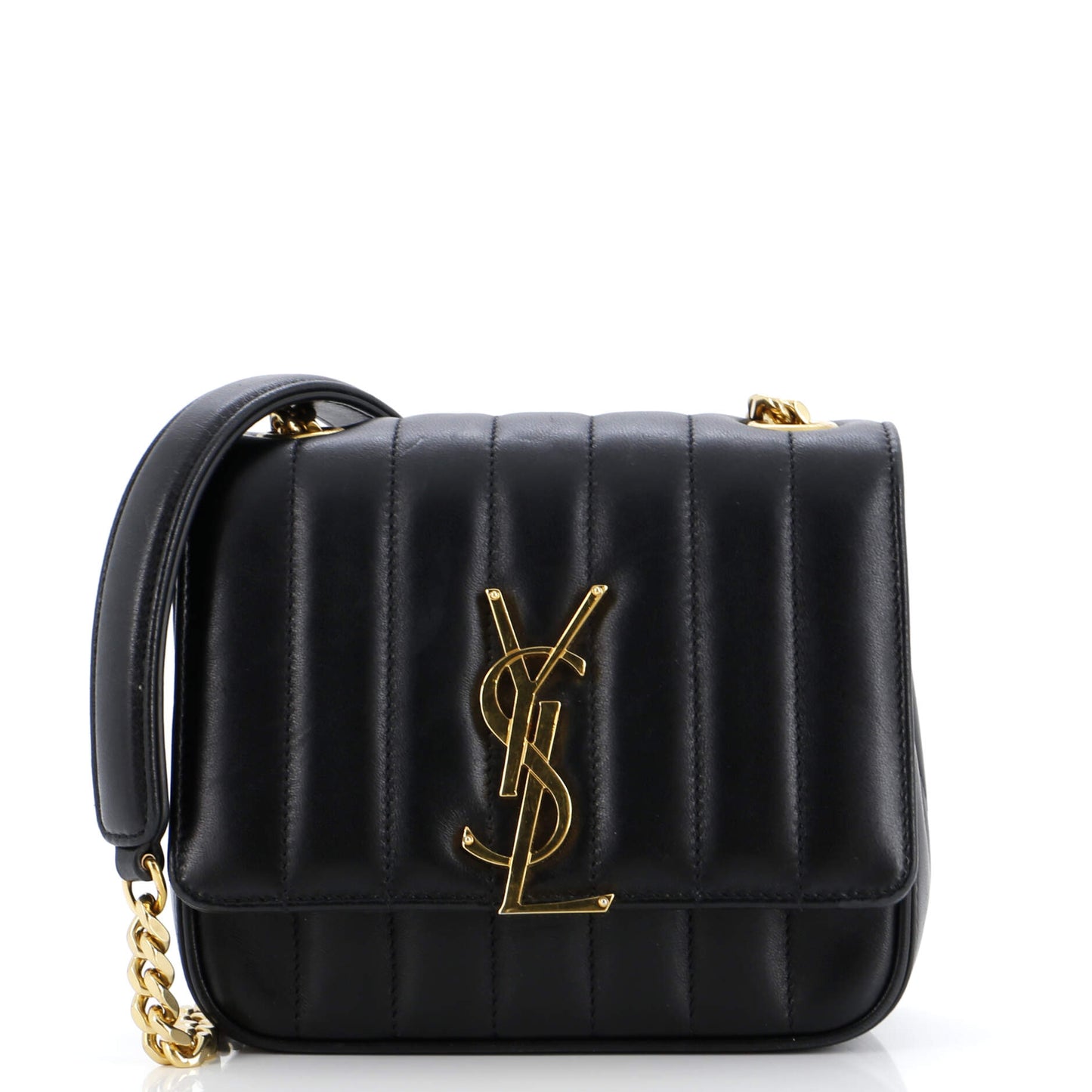 Luxury Saint Laurent Trending 2025 Vicky Crossbody Bag Vertical Quilted Leather Small
