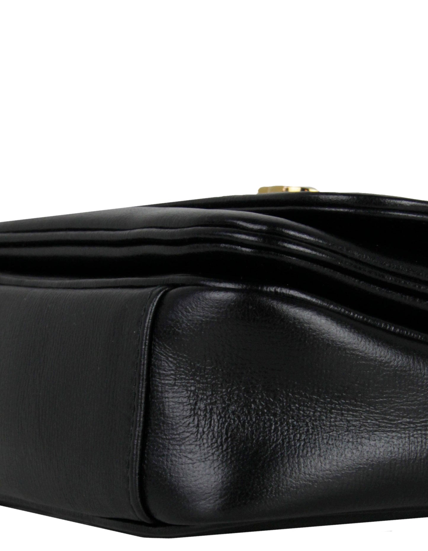 Gucci Black Leather GG Mini Marina Chain Shoulder Bag