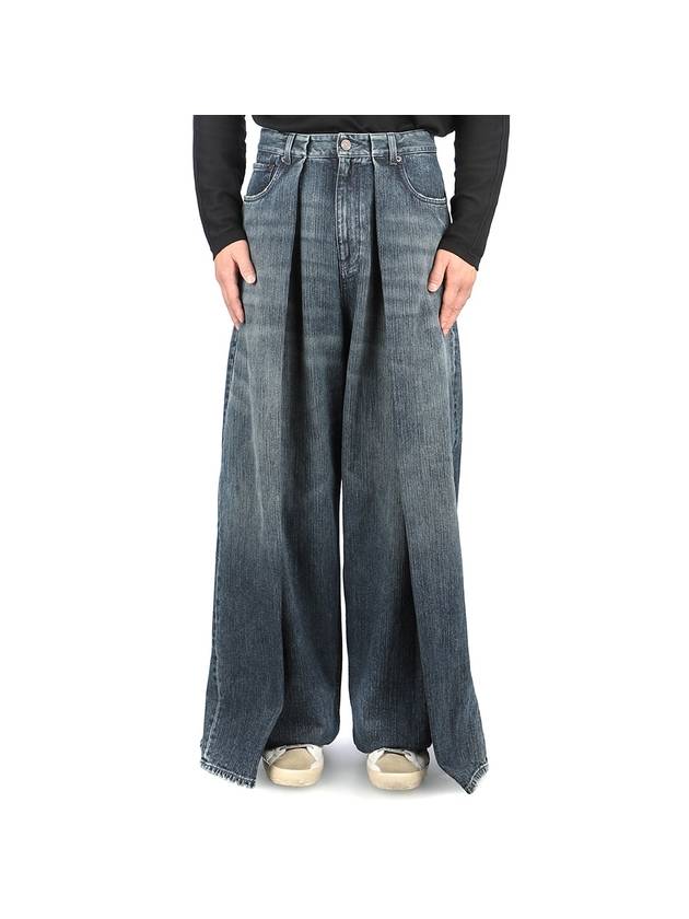 Luxury Balenciaga Trending 2026 Double Side Jeans Dark Blue