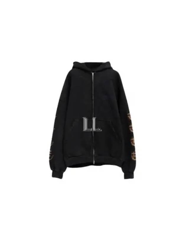 Luxury Balenciaga Trending 2026 Heavy Metal Oversized Zip-Up Hoodie Black
