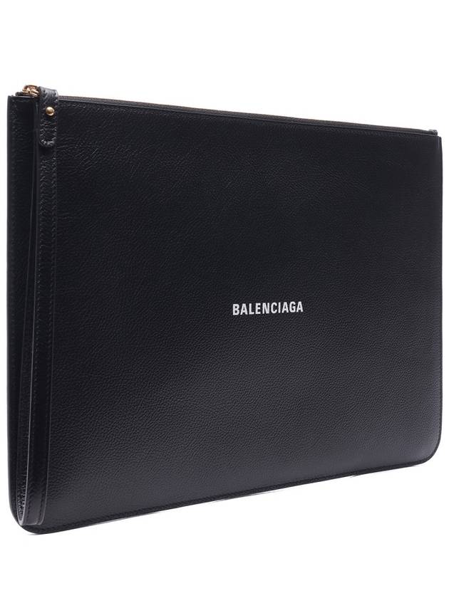 Luxury Balenciaga Trending 2026 Logo Strap Cash Large Clutch Bag Black