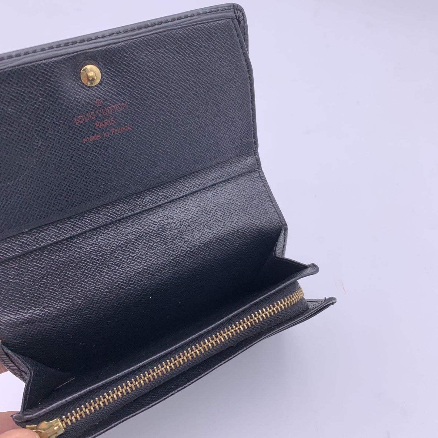 LOUIS VUITTON Black Epi Leather Porte-Monnaie Tresor Wallet M63502