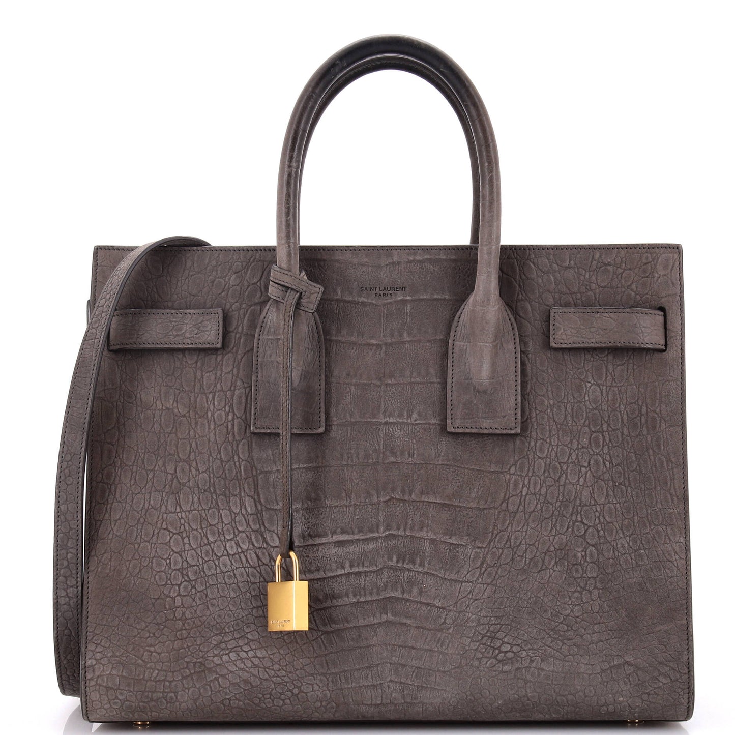 Luxury Saint Laurent Trending 2025 Sac de Jour Bag Crocodile Embossed Nubuck Small