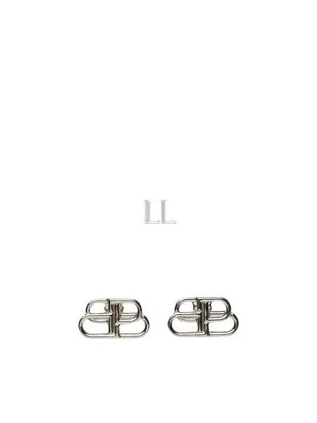 Luxury Balenciaga Trending 2026 BB Logo Stud Earrings Silver