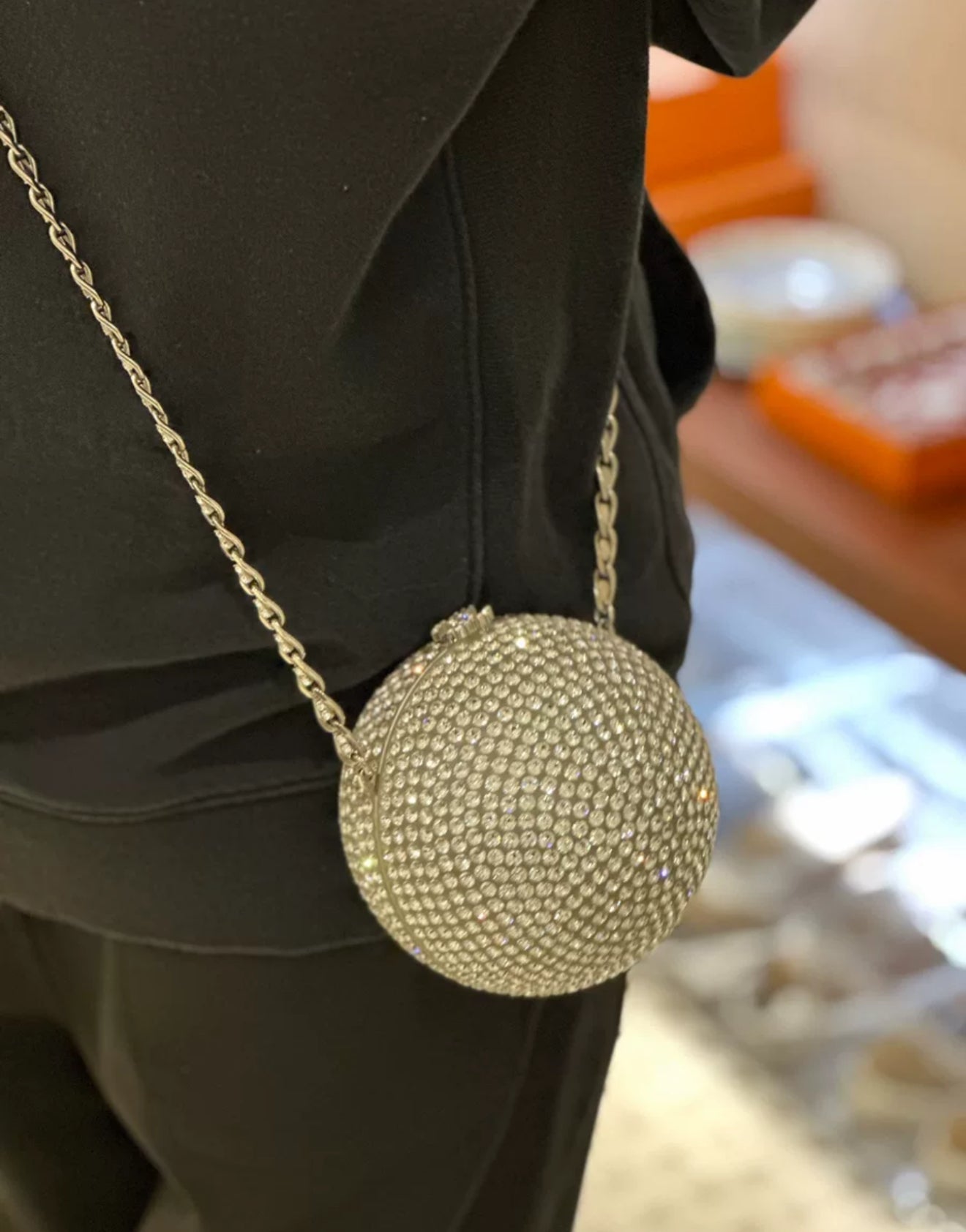 Chanel 2018 Runway Round Crystal Ball evening bag
