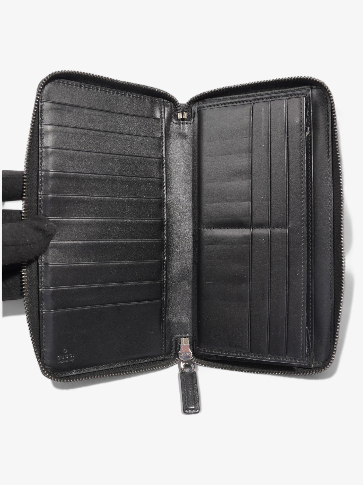 Gucci Guccissima Zip Around Wallet Black Leather