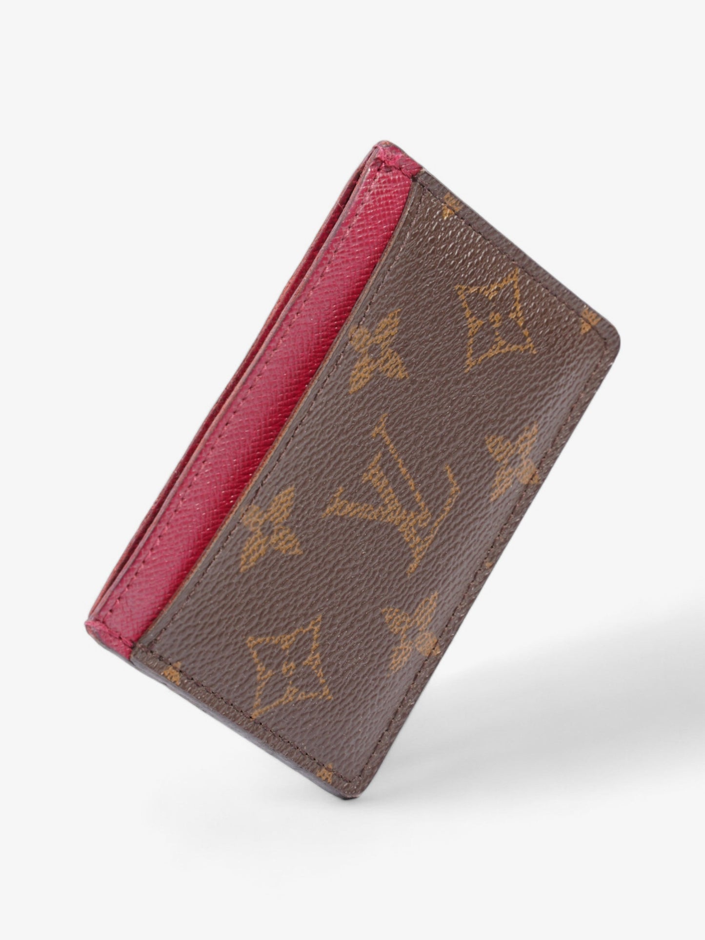 Louis Vuitton Porte Cartes Monogram / Fuschia Coated Canvas