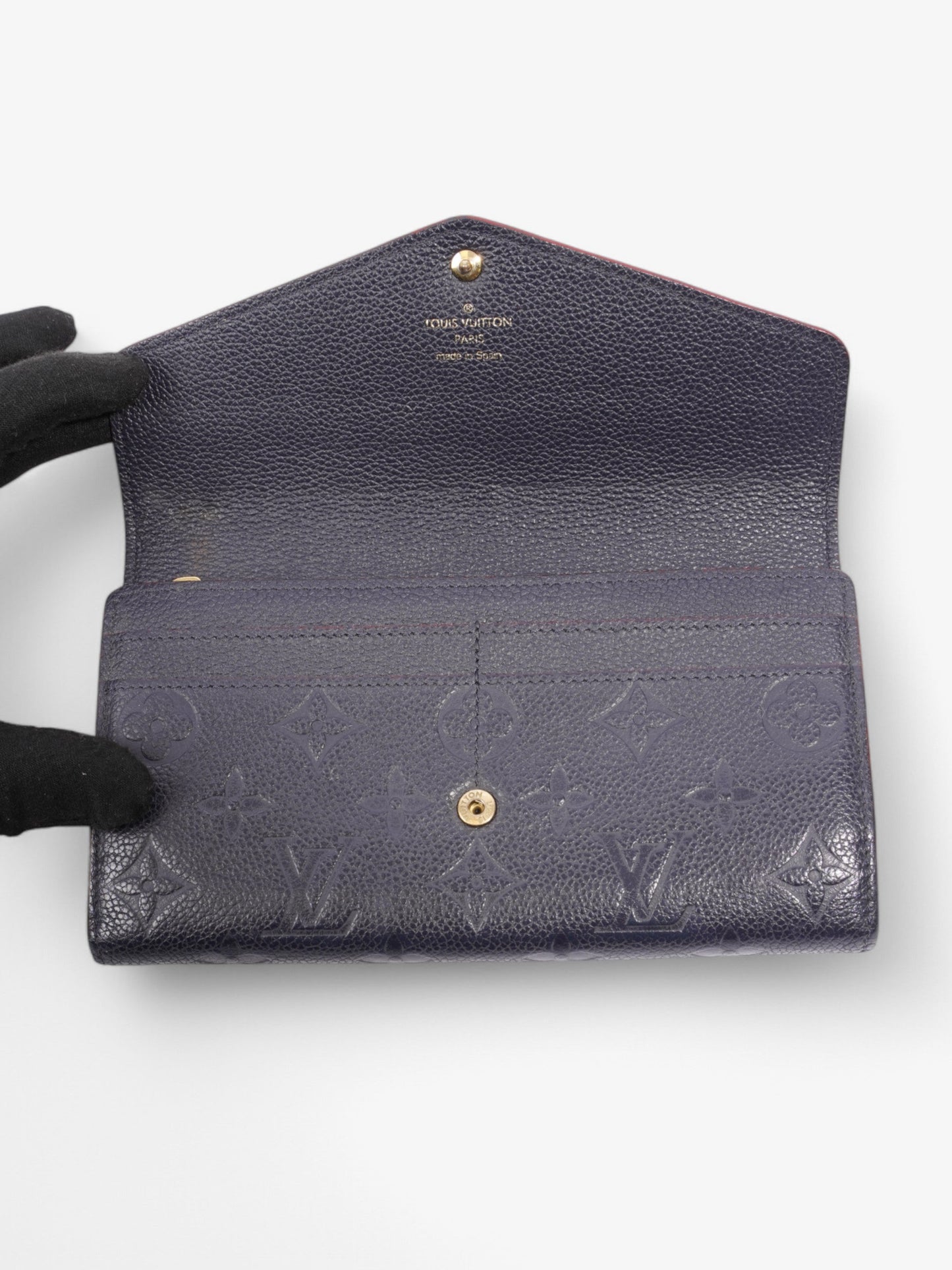 Louis Vuitton Sarah Wallet Black Empreinte Leather
