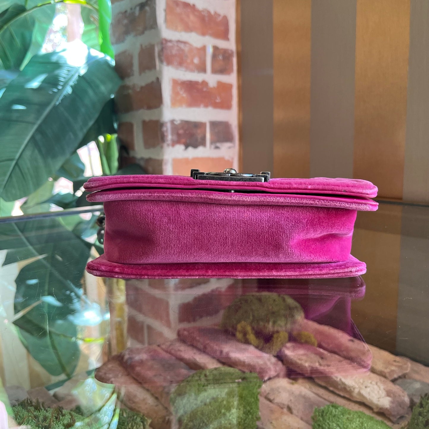 CHANEL Boy Bag Small Velour Shoulder Bag TS4015