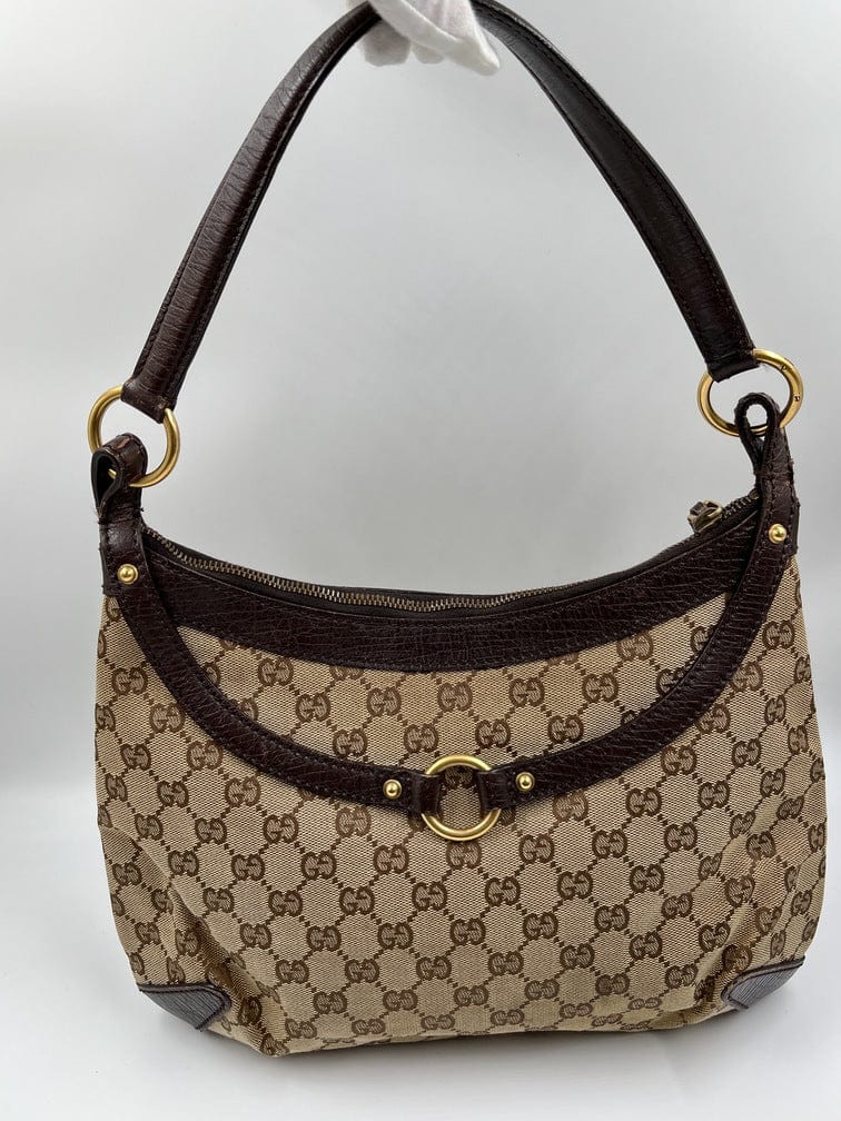 Gucci Leather Canvas Shoulder Bag Style 12