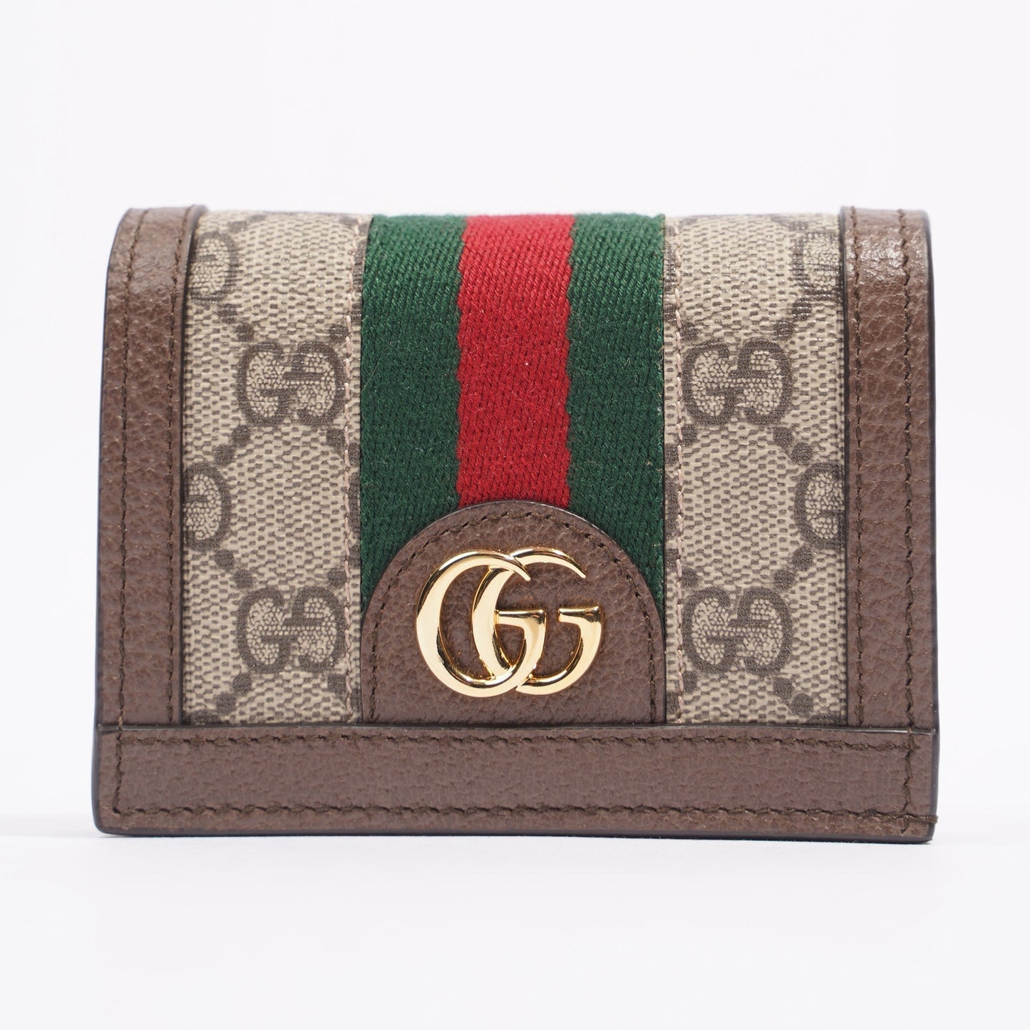 Gucci Ophidia Wallet Brown / Red / Green Coated Canvas