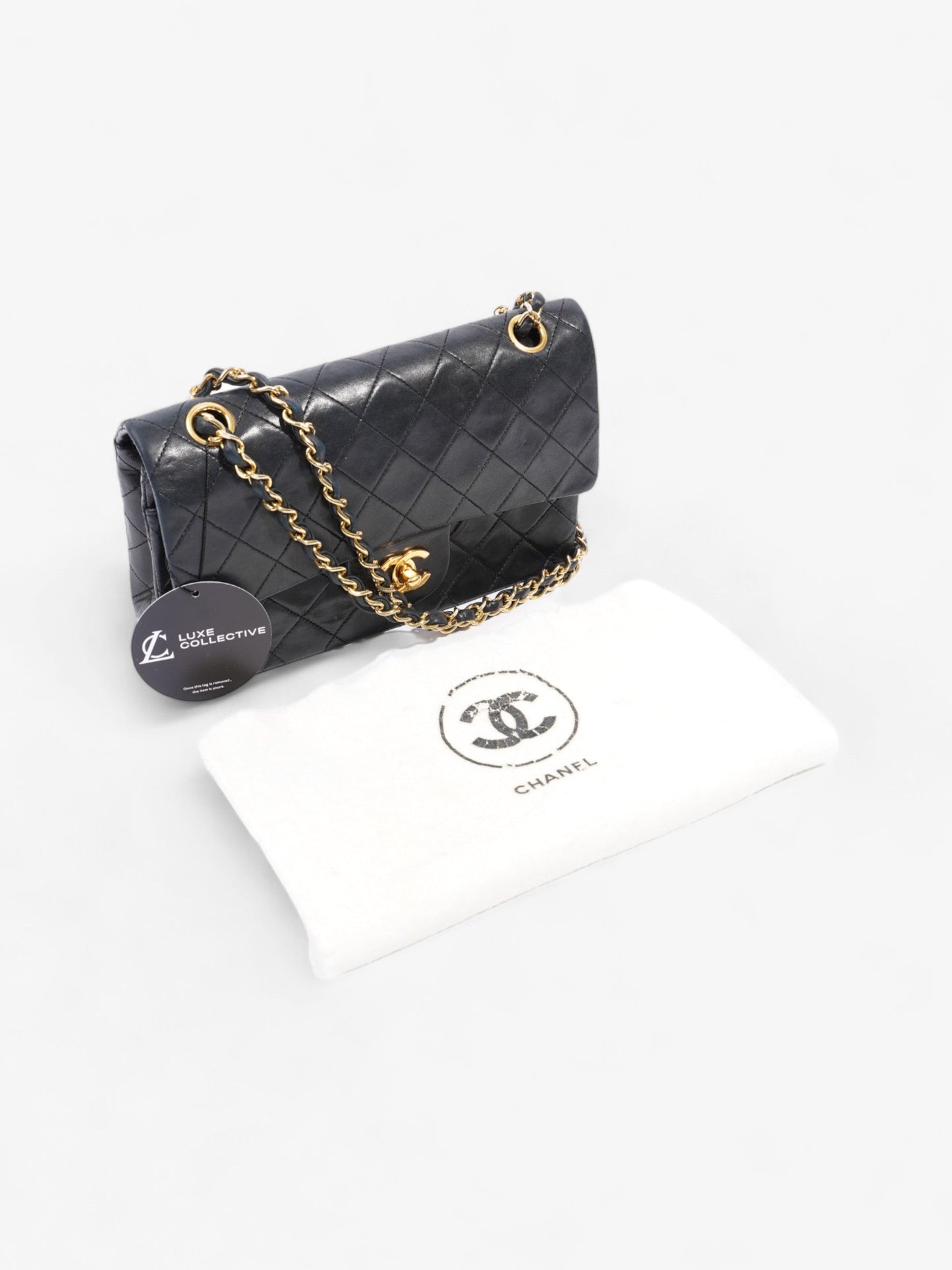 Chanel Classic Double Flap Black Lambskin Leather Small