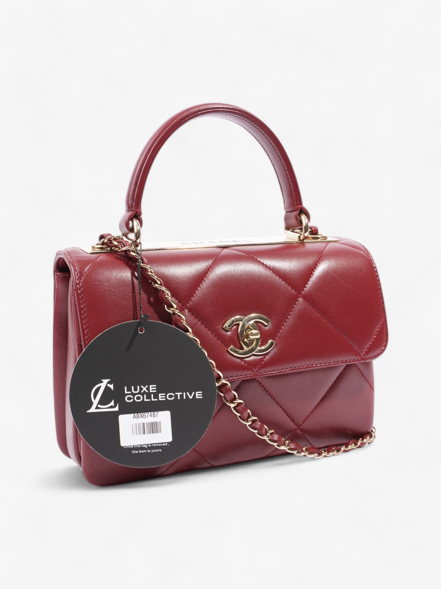 Chanel Trendy CC Burgundy Lambskin Leather Small