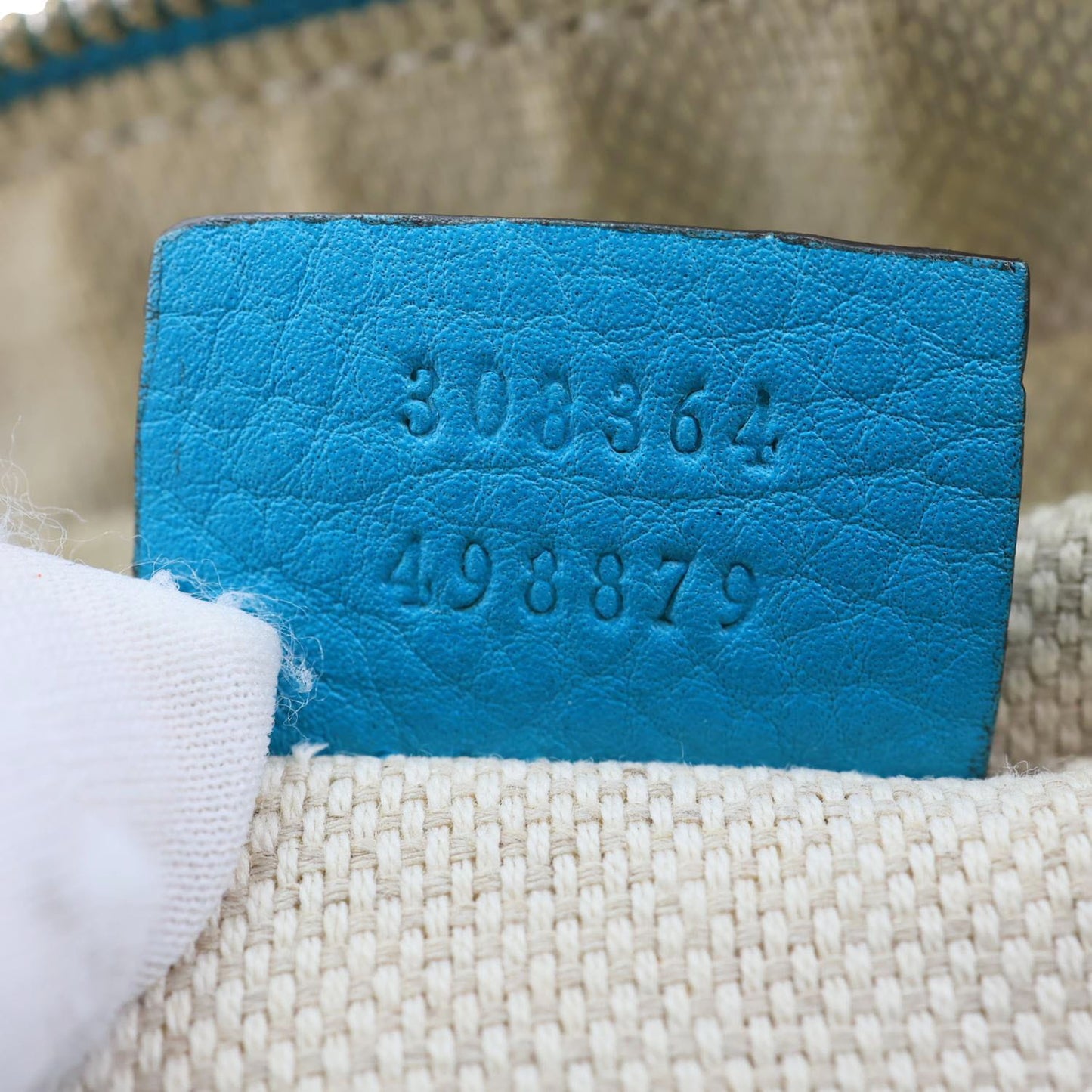 GUCCI Soho Disco Leather Camera Crossbody Bag Teal 308364