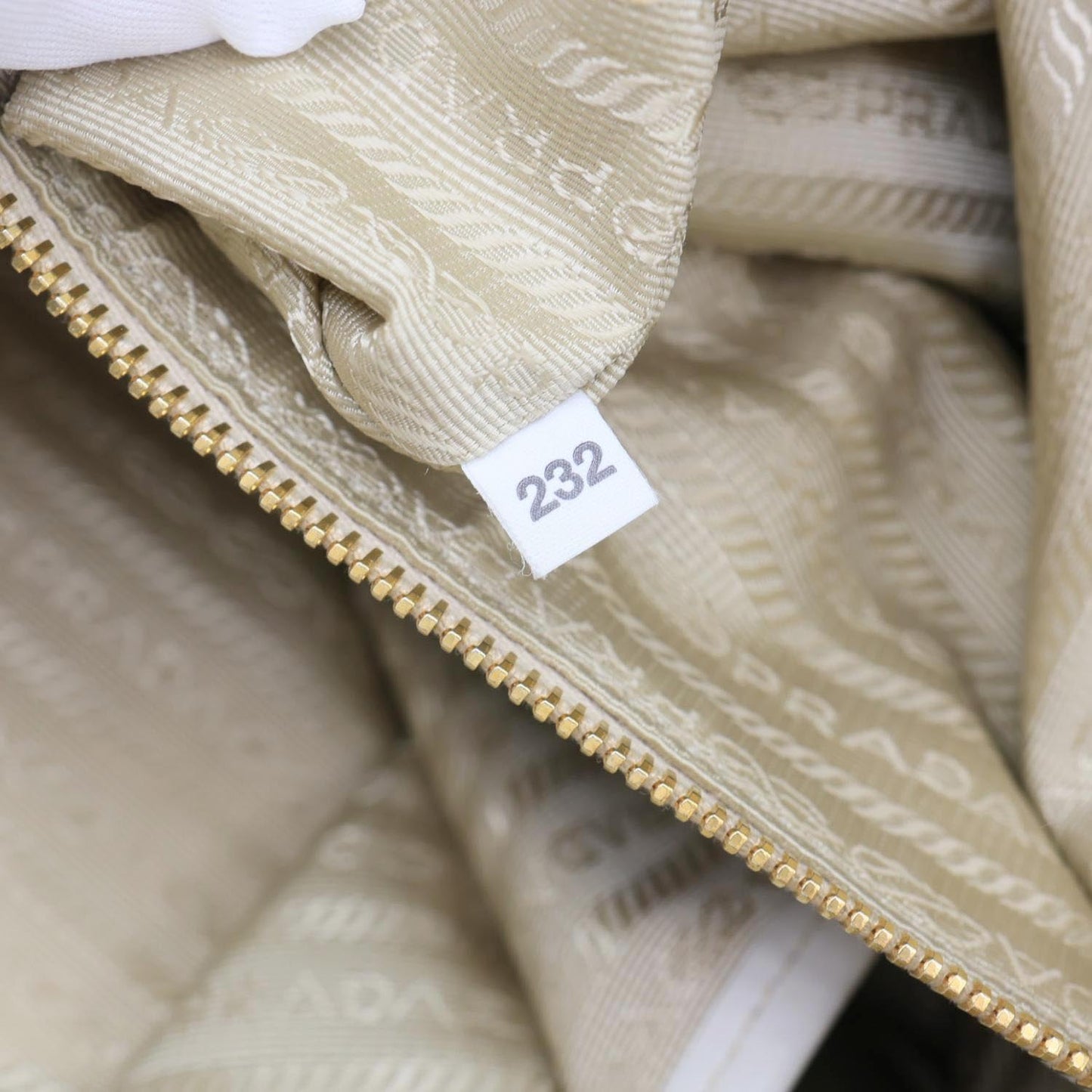 PRADA Vitello Daino Leather Shopping Tote Bag Beige