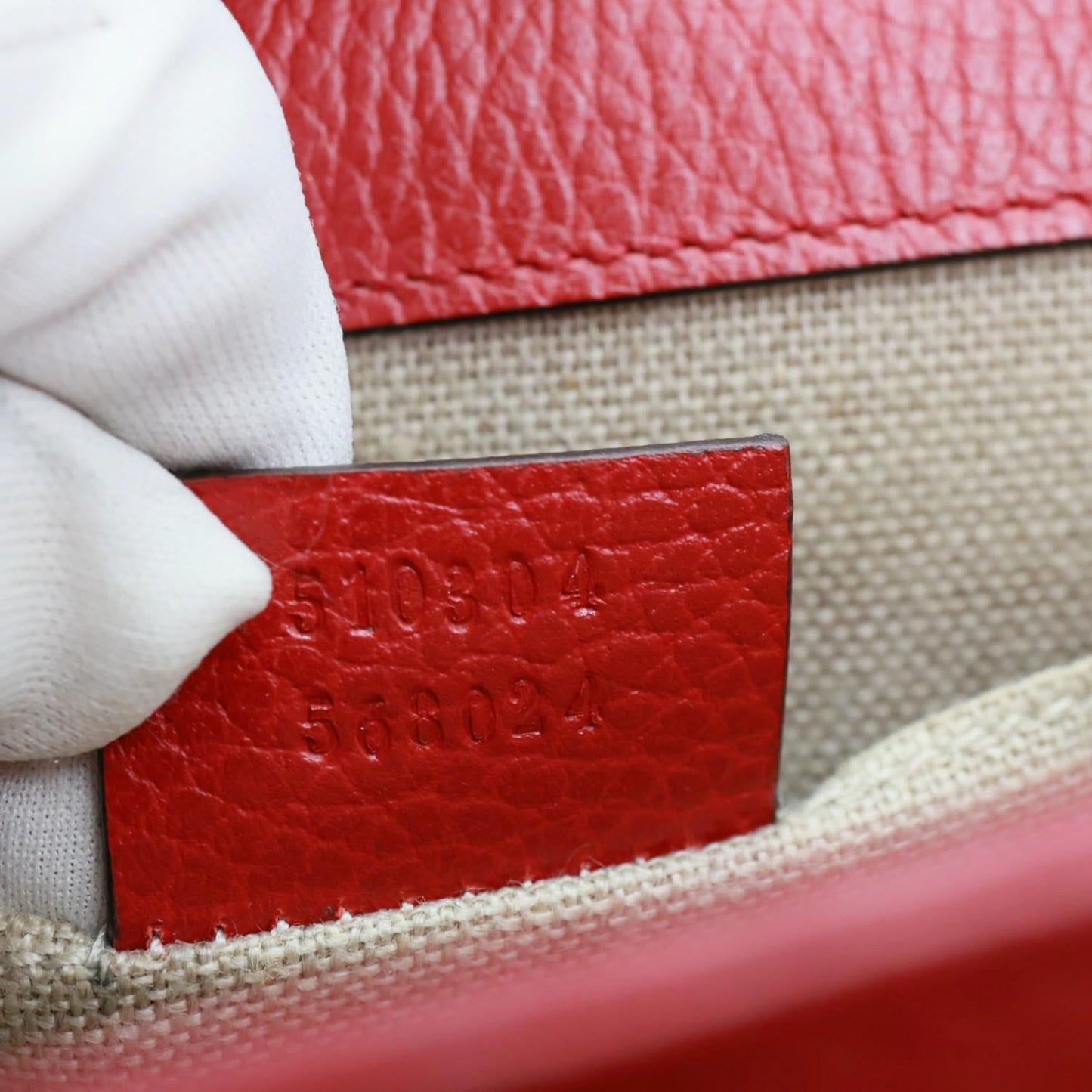 GUCCI Interlocking GG Small Dollar Calfskin Leather Crossbody Bag Red 510304