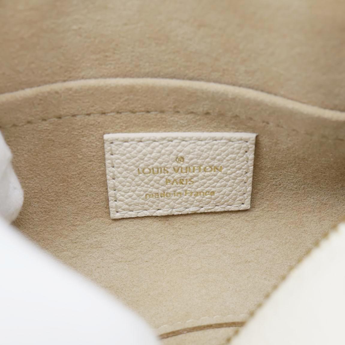 LOUIS VUITTON Papillon BB Monogram Empreinte Leather Shoulder Bag Off White