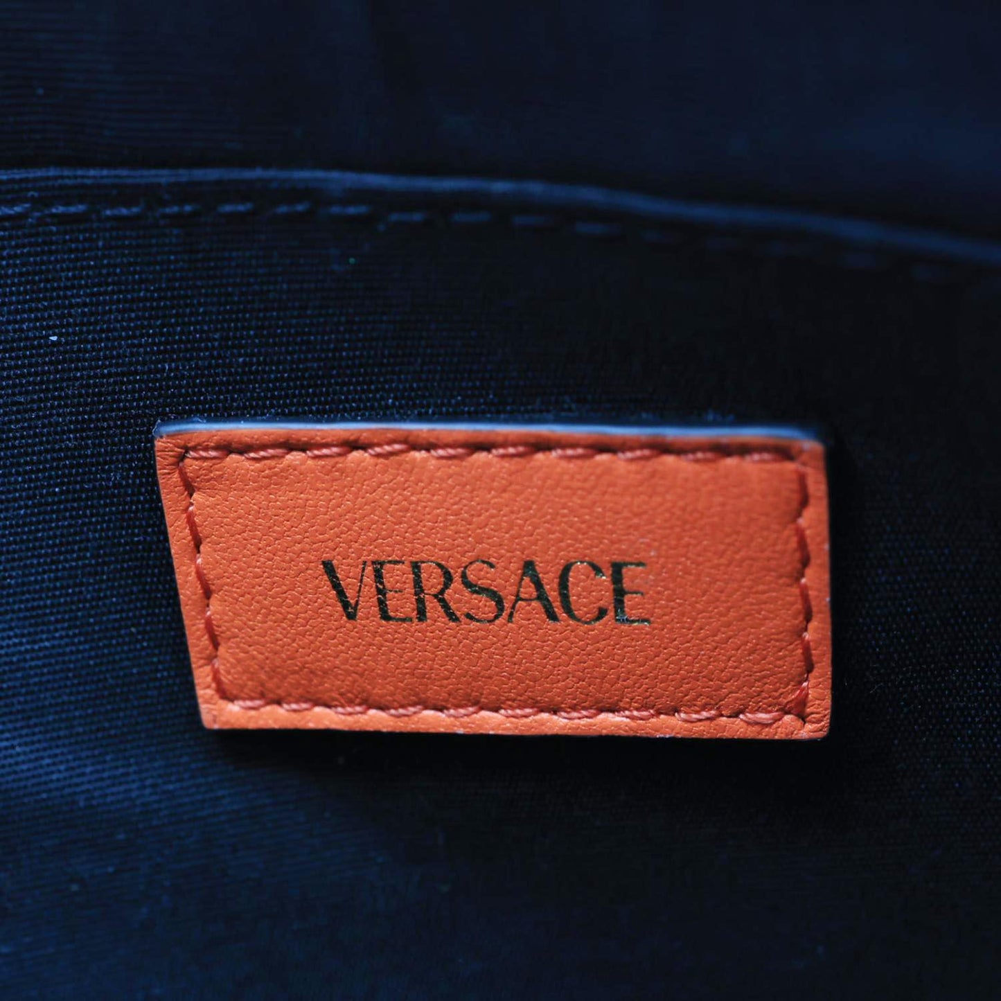 VERSACE La Medusa Body Quilted Leather Crossbody Bag Orange