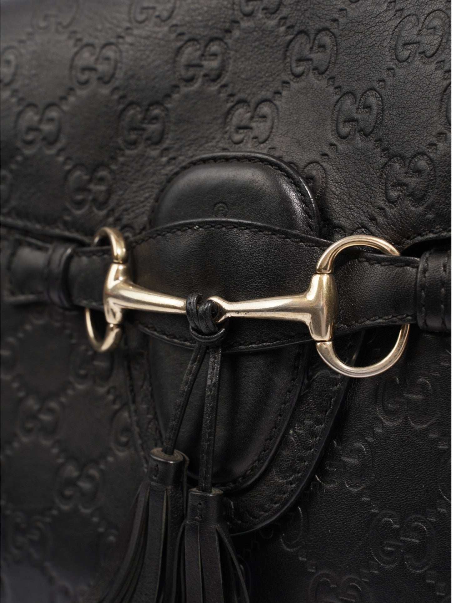 Gucci Emily Guccissima Chain Black Calfskin Leather