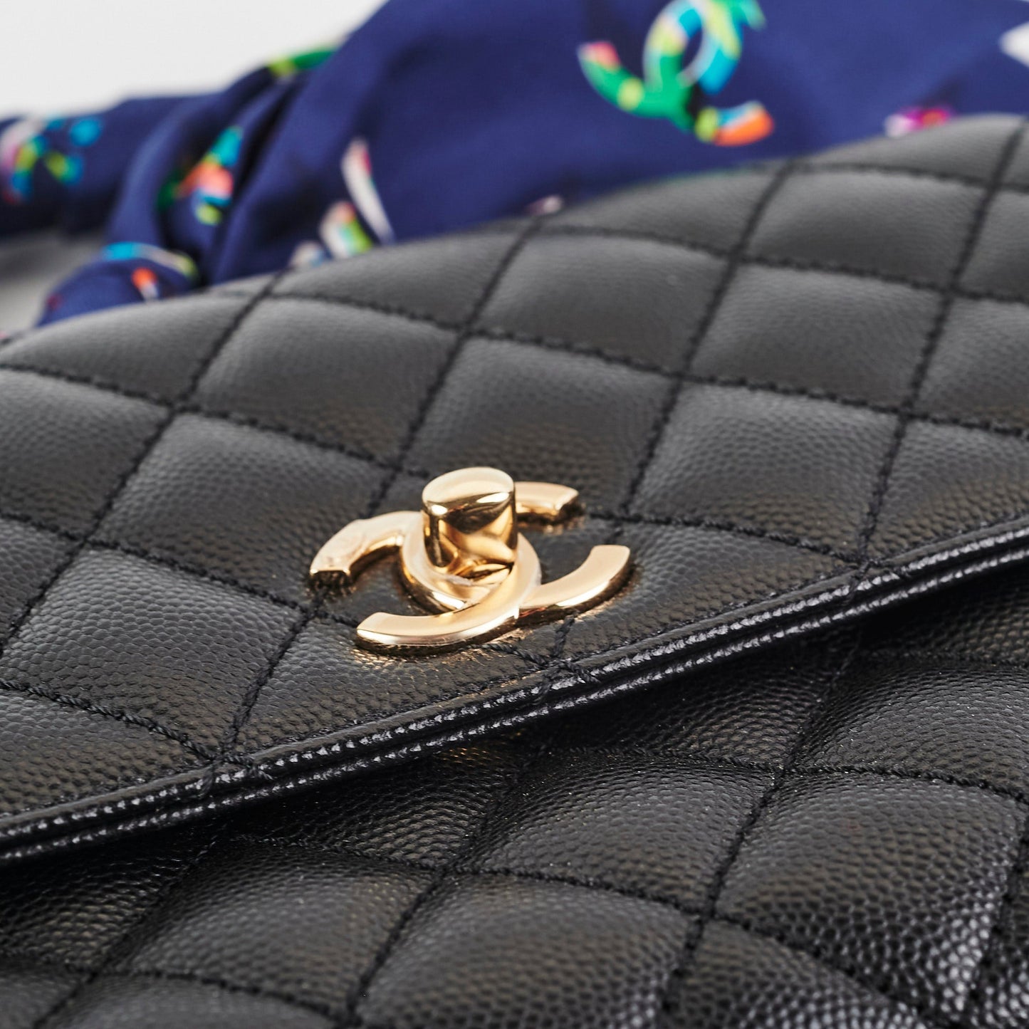 Chanel Small Coco Handle Caviar Black