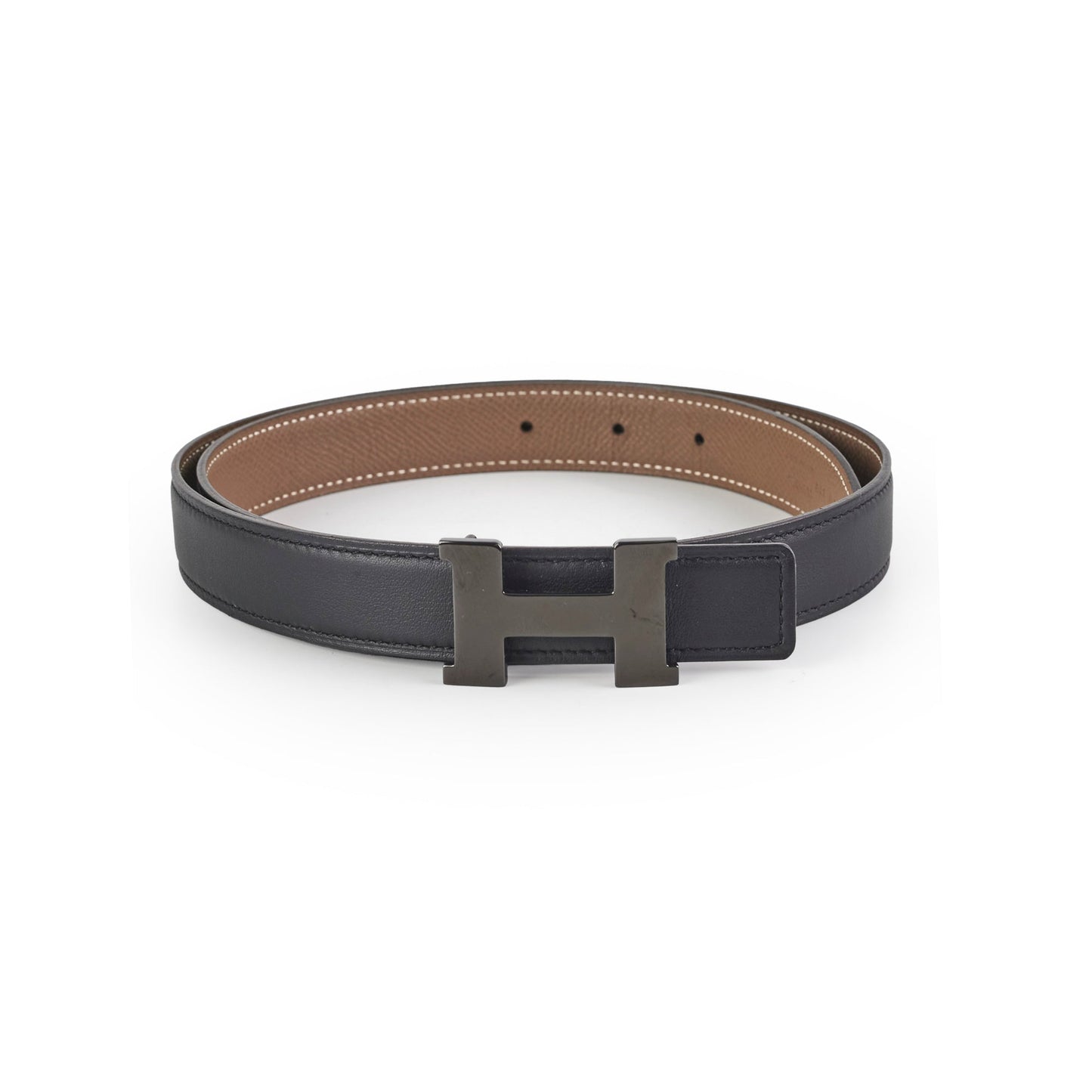 Hermes Ceinture Mini Constance Reversible Sift/Epsom Belt 24 So Black (Size 80) - Black/Etoupe