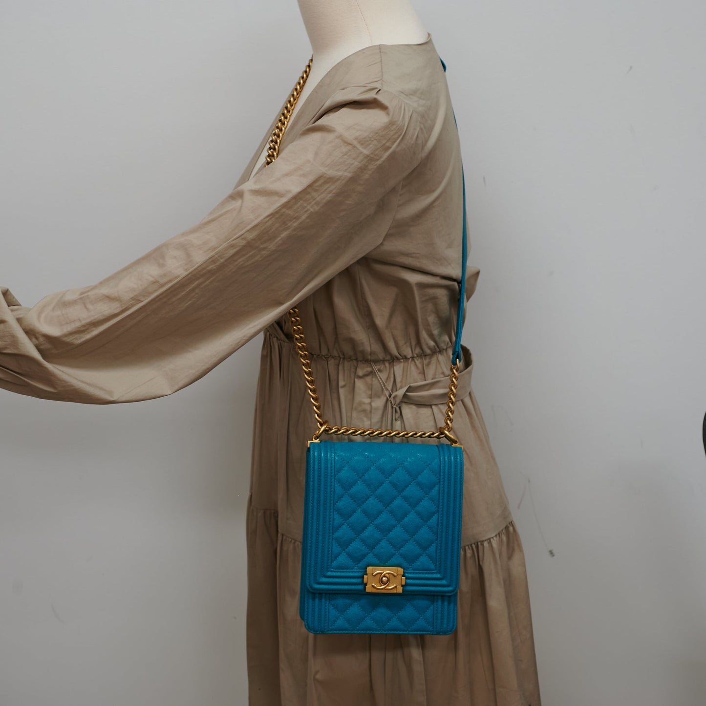 Chanel Vertical Boy Caviar Blue