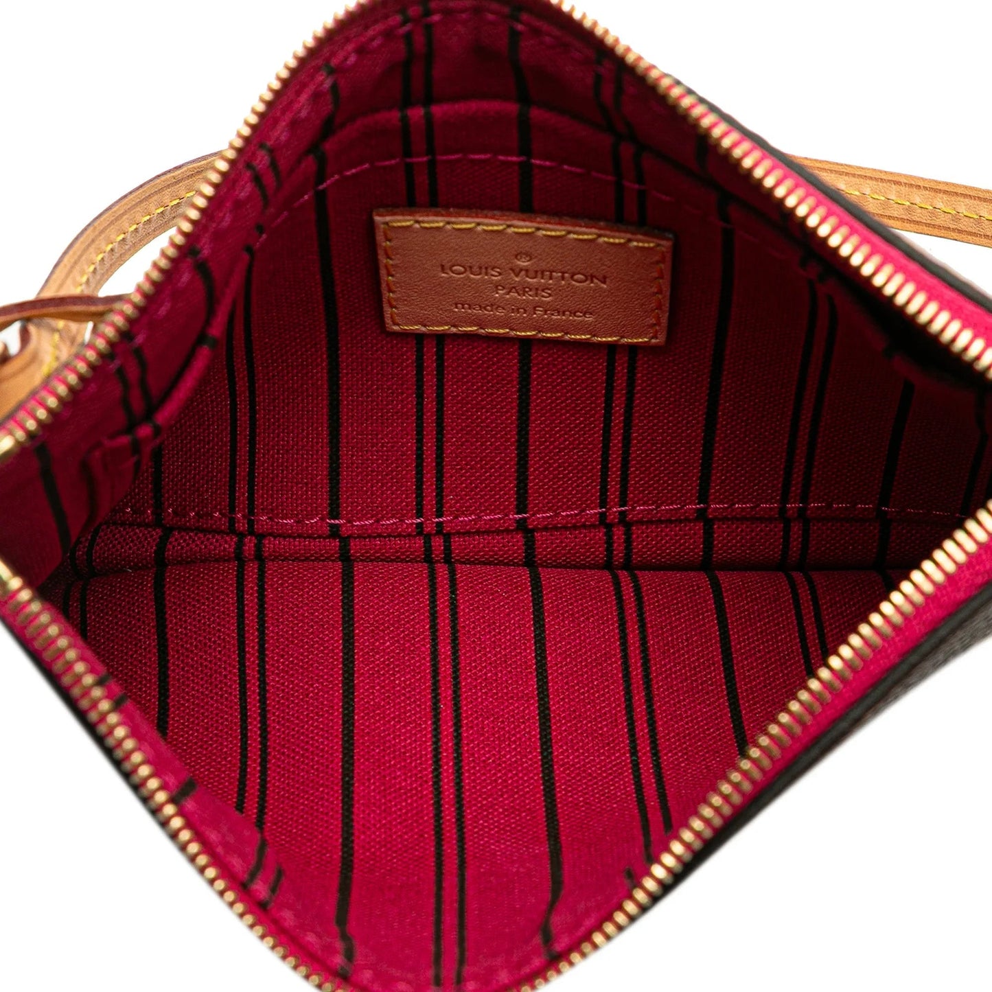 Brown Louis Vuitton Monogram Neverfull Pouch