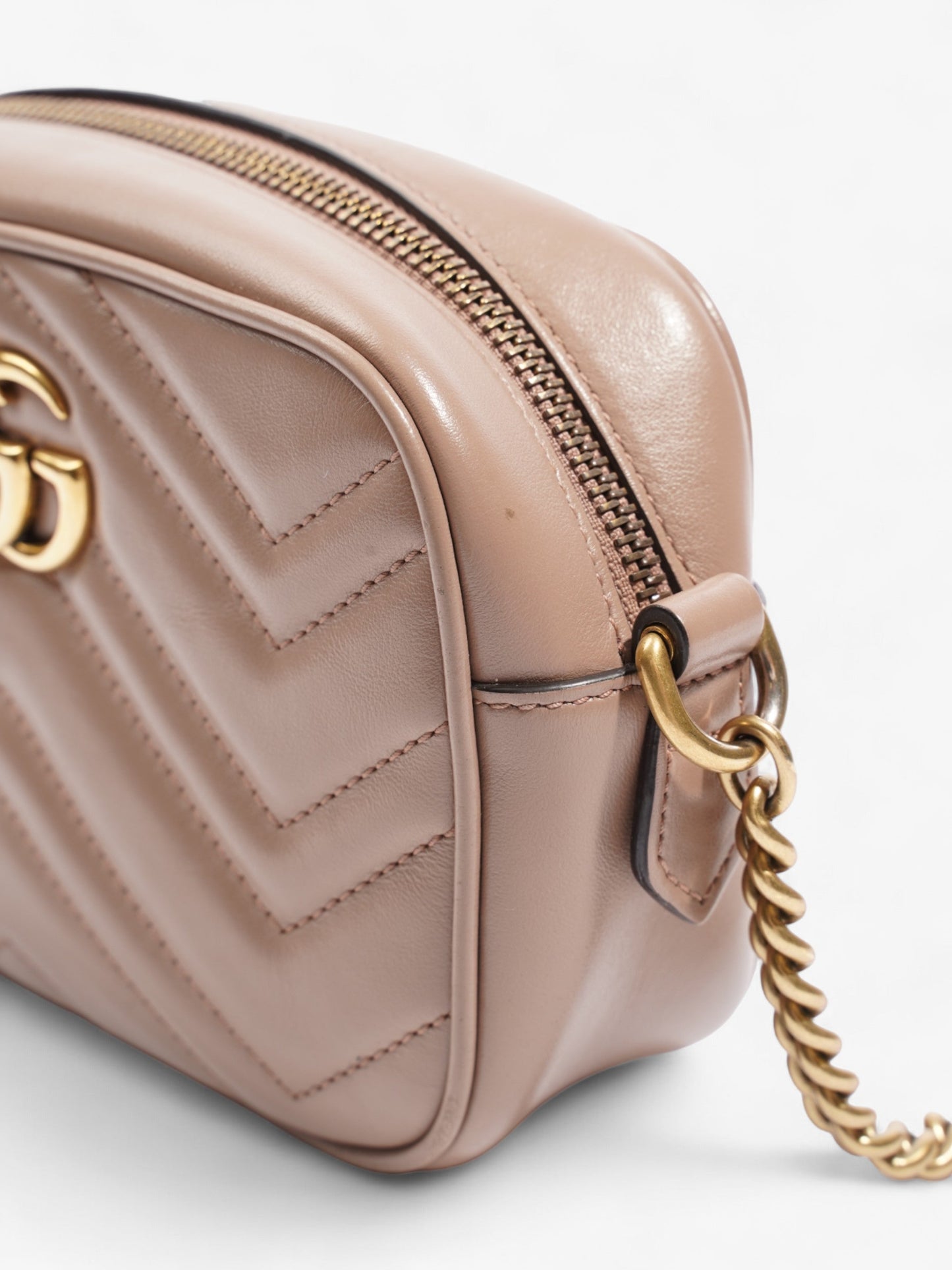 Gucci GG Marmont Taupe Matelasse Leather Mini