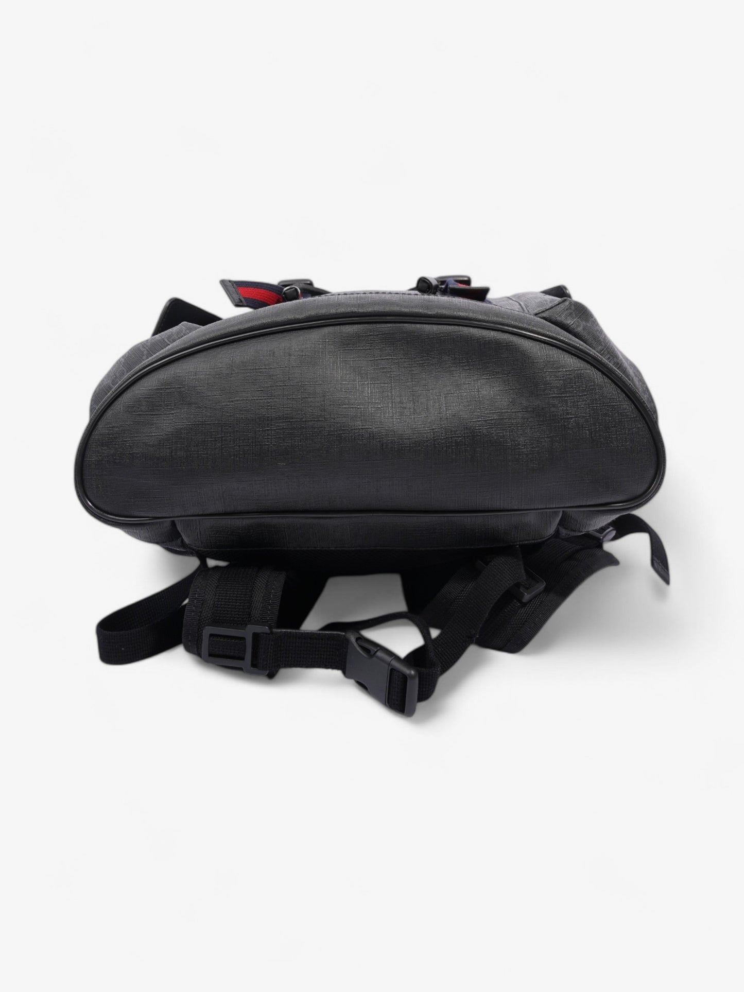 Gucci Gucci Leather Backpack GG Supreme / Black / Red Canvas