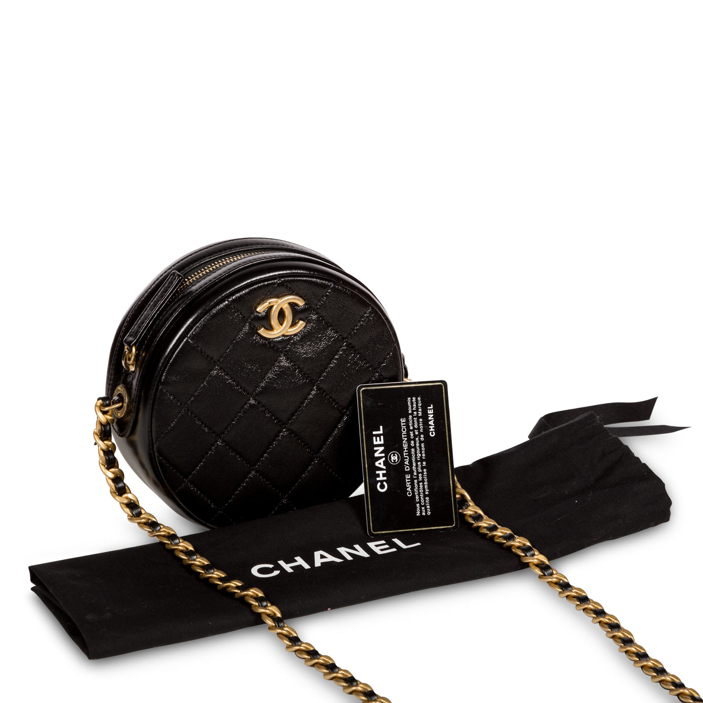 Chanel Glazed Lambskin Circular Crossbody
