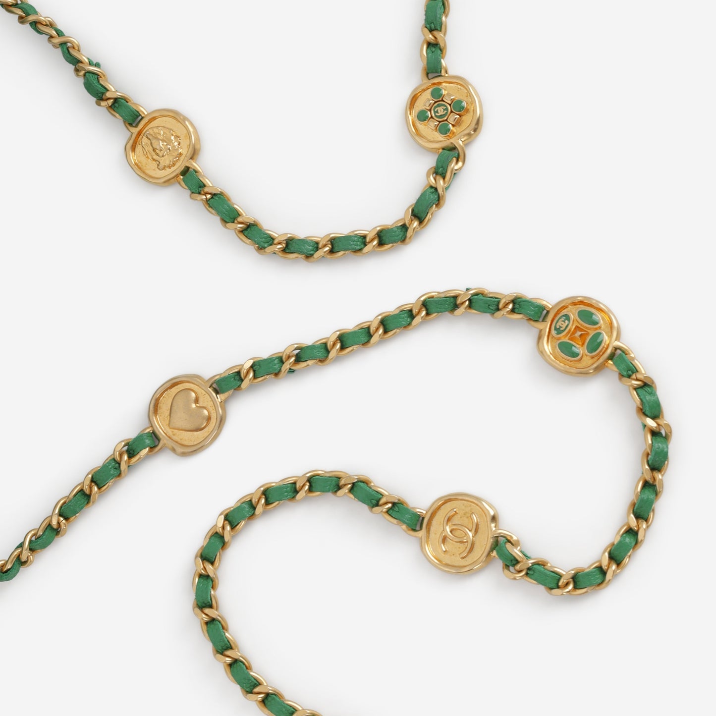 Chanel Medallion Wallet On Chain - Green Caviar | Gold Hardware